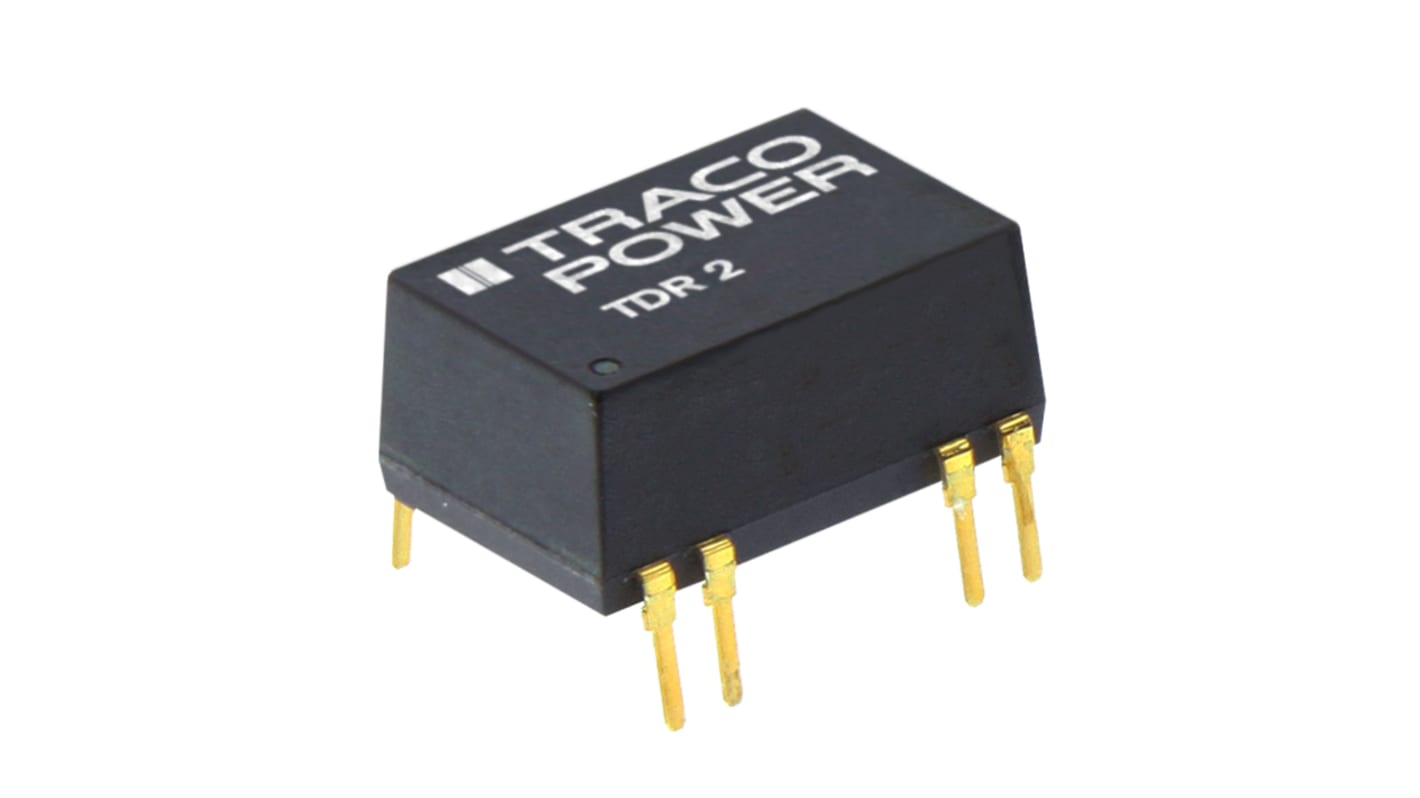 TRACOPOWER TDR 2 DC-DC Converter, 15V dc/ 134mA Output, 9 → 18 V dc Input, 2W, Through Hole, +85°C Max Temp