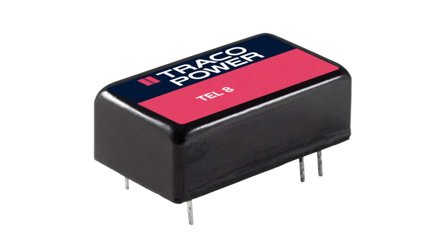 TRACOPOWER TEL 8 DC-DC Converter, 24V dc/ 335mA Output, 9 → 18 V dc Input, 8W, Through Hole, +80°C Max Temp