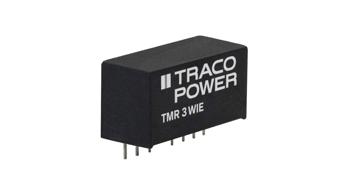 TRACOPOWER TMR 3WIE DC-DC Converter, ±5V dc/ ±300mA Output, 4.5 → 18 V dc Input, 3W, Through Hole, +85°C Max