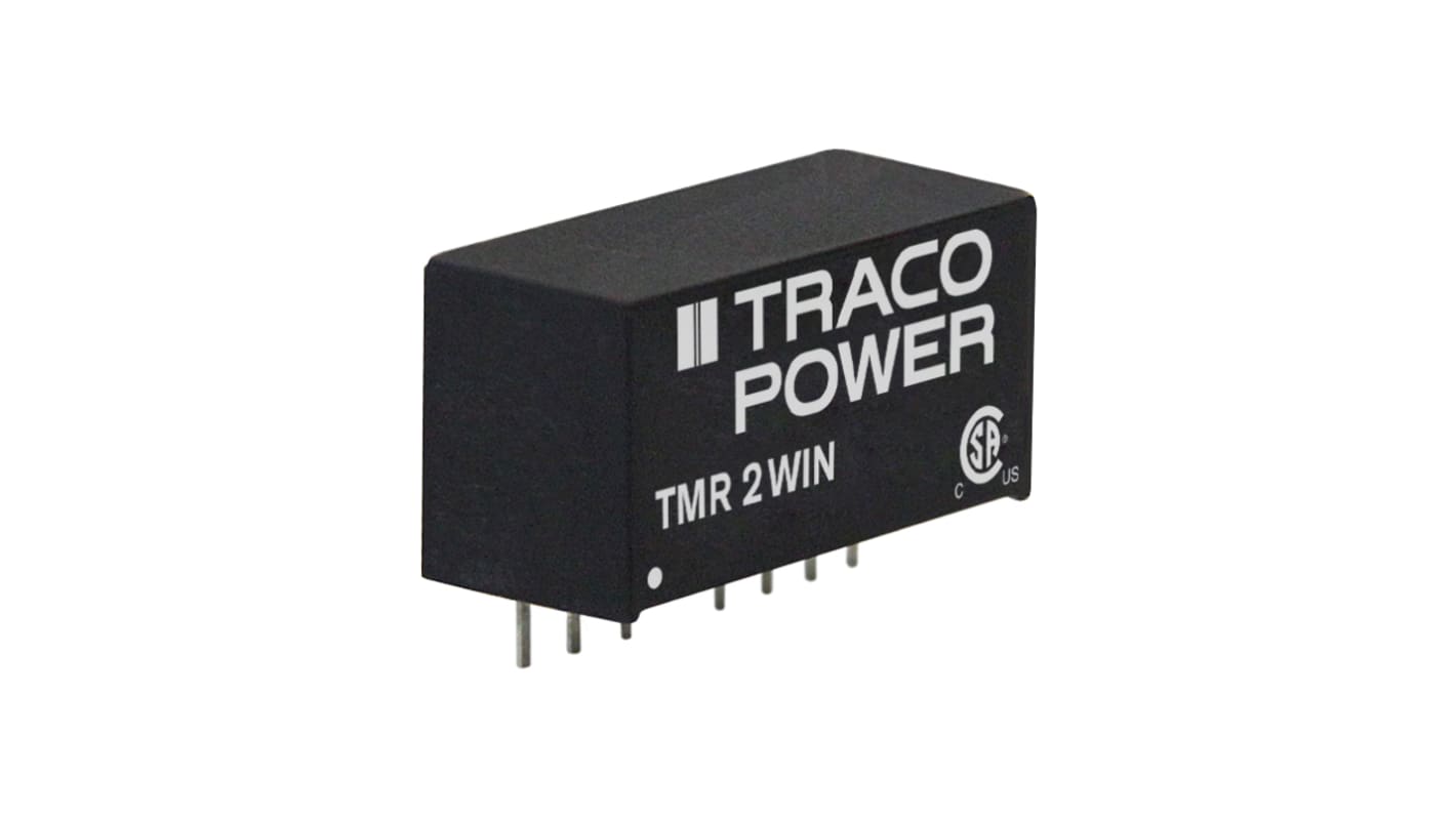 TRACOPOWER DC-DCコンバータ Vout：12V dc 4.5 → 18 V dc, 2W, TMR 2-1212WIN