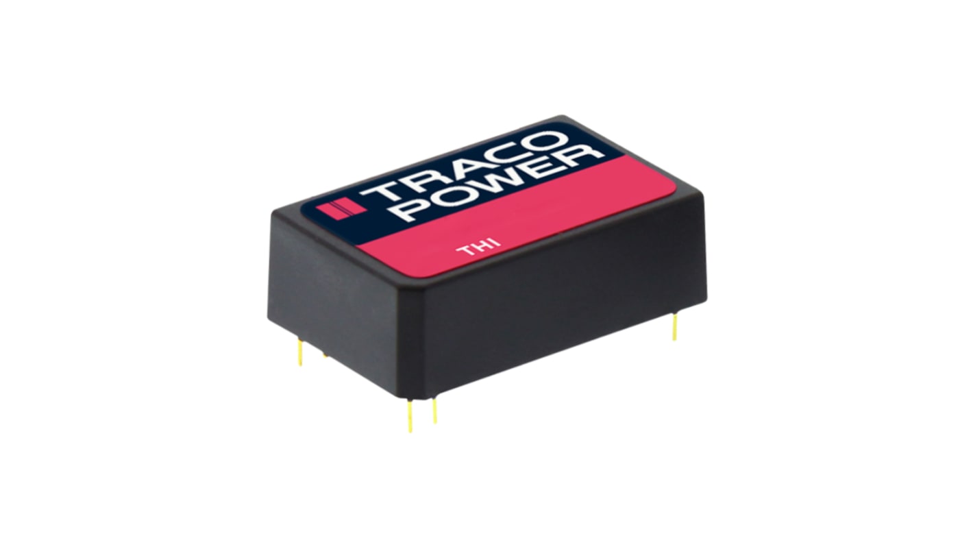 TRACOPOWER THI DC-DC Converter, 15V dc/ 130mA Output, 21.6 → 26.4 V dc Input, 2W, Through Hole, +75°C Max Temp