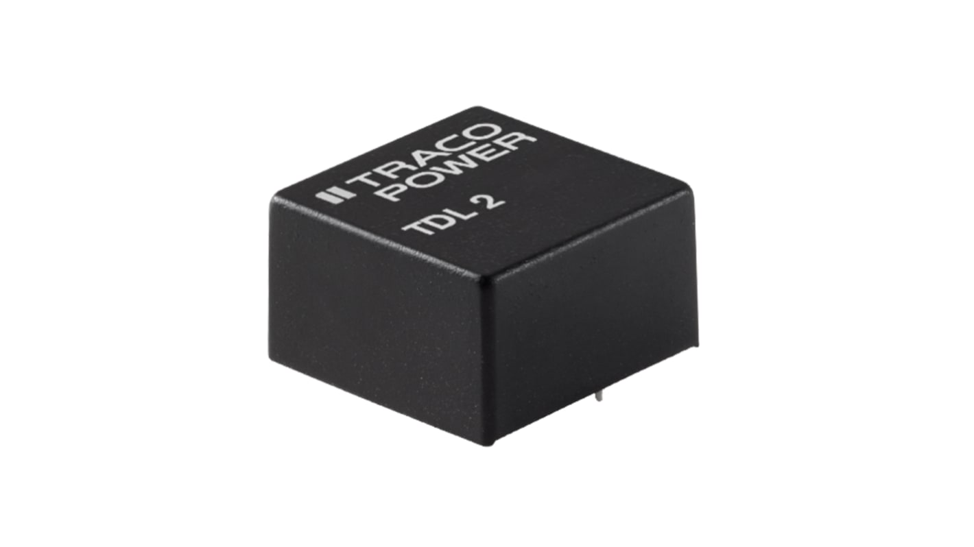 TRACOPOWER TDL 2 DC-DC Converter, 5V dc/ 400mA Output, 4.5 → 10 V dc Input, 2W, Through Hole, +80°C Max Temp