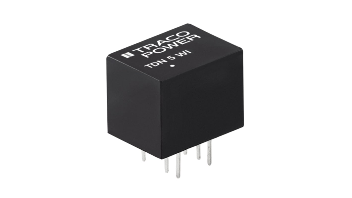 TRACOPOWER TDN 5WI DC-DC Converter, 3.3V dc/ 1A Output, 4.5 → 12 V dc Input, 5W, Through Hole, +75°C Max Temp