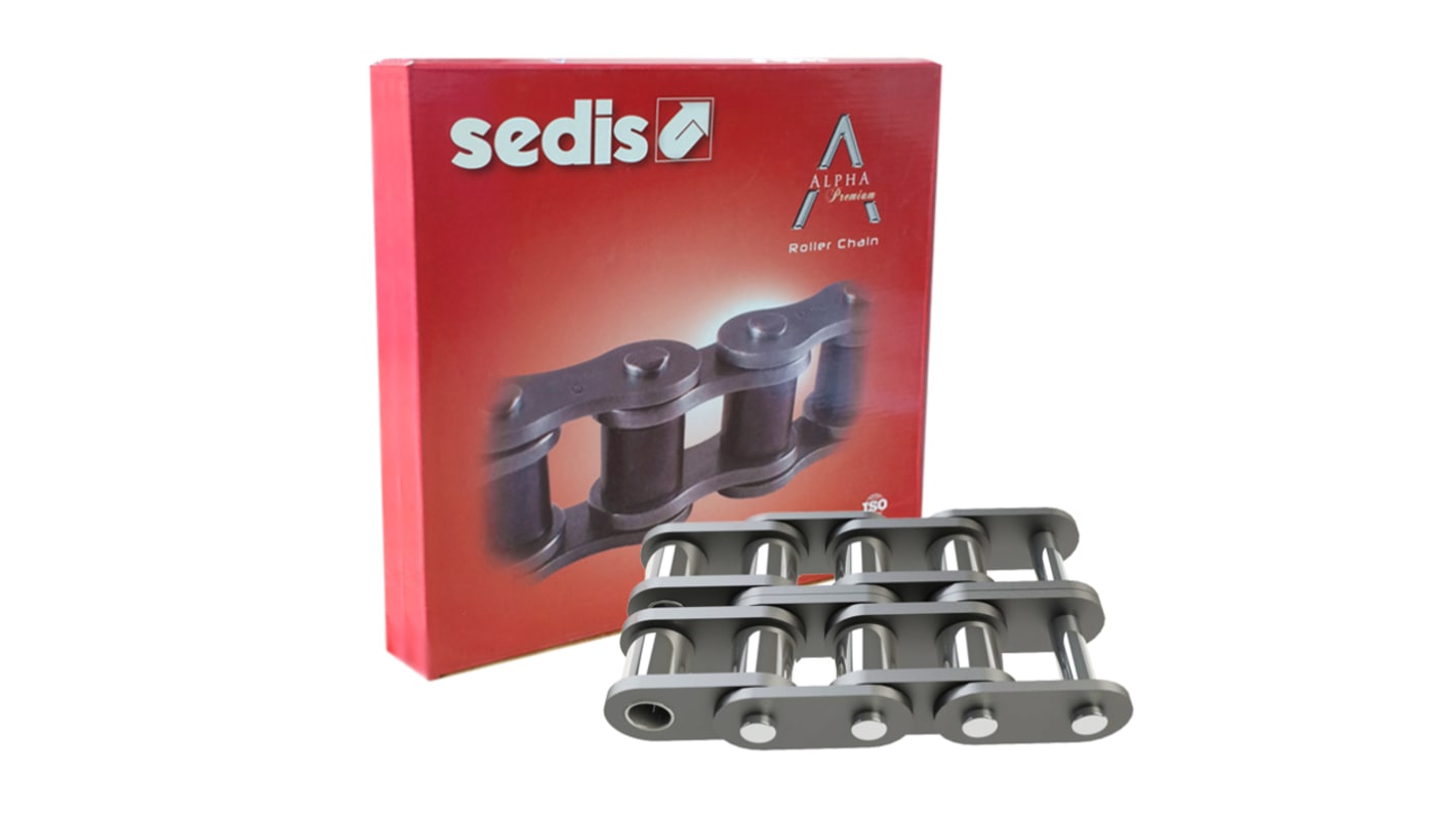 Sedis ALPHA 06B-2 Carbonstahl Duplex Rollenkette, Teilung 9.525mm, Länge 5m