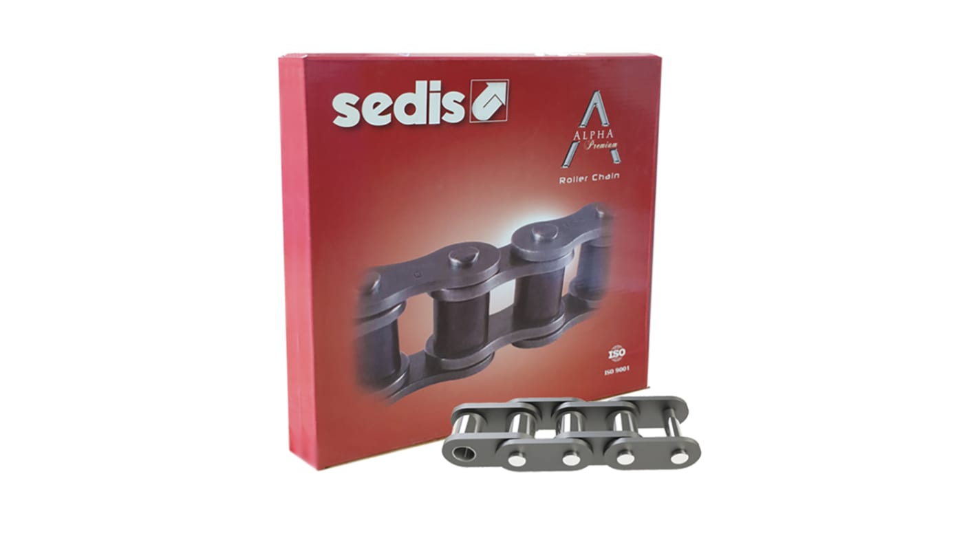 Sedis ALPHA 06B-1 Carbonstahl Simplex Rollenkette, Teilung 9.525mm, Länge 5m