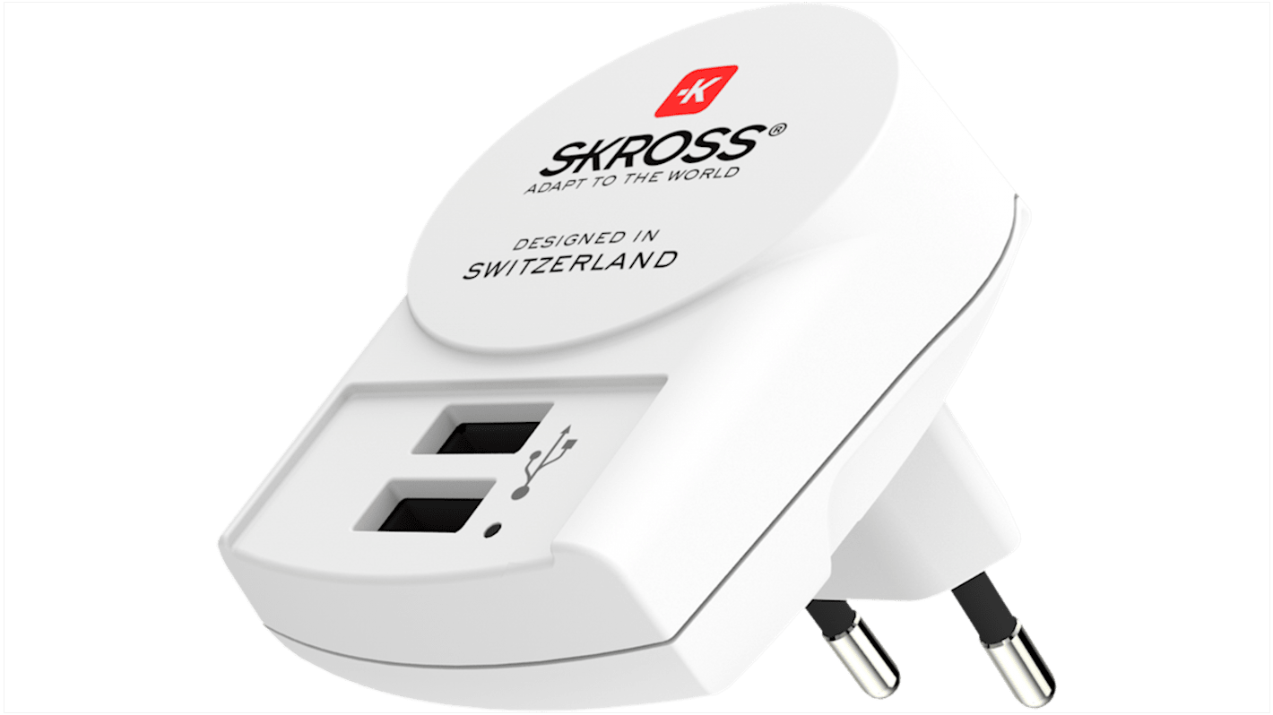 SKROSS 12W Plug-In AC/DC Adapter 5V dc Output, 2.4A Output