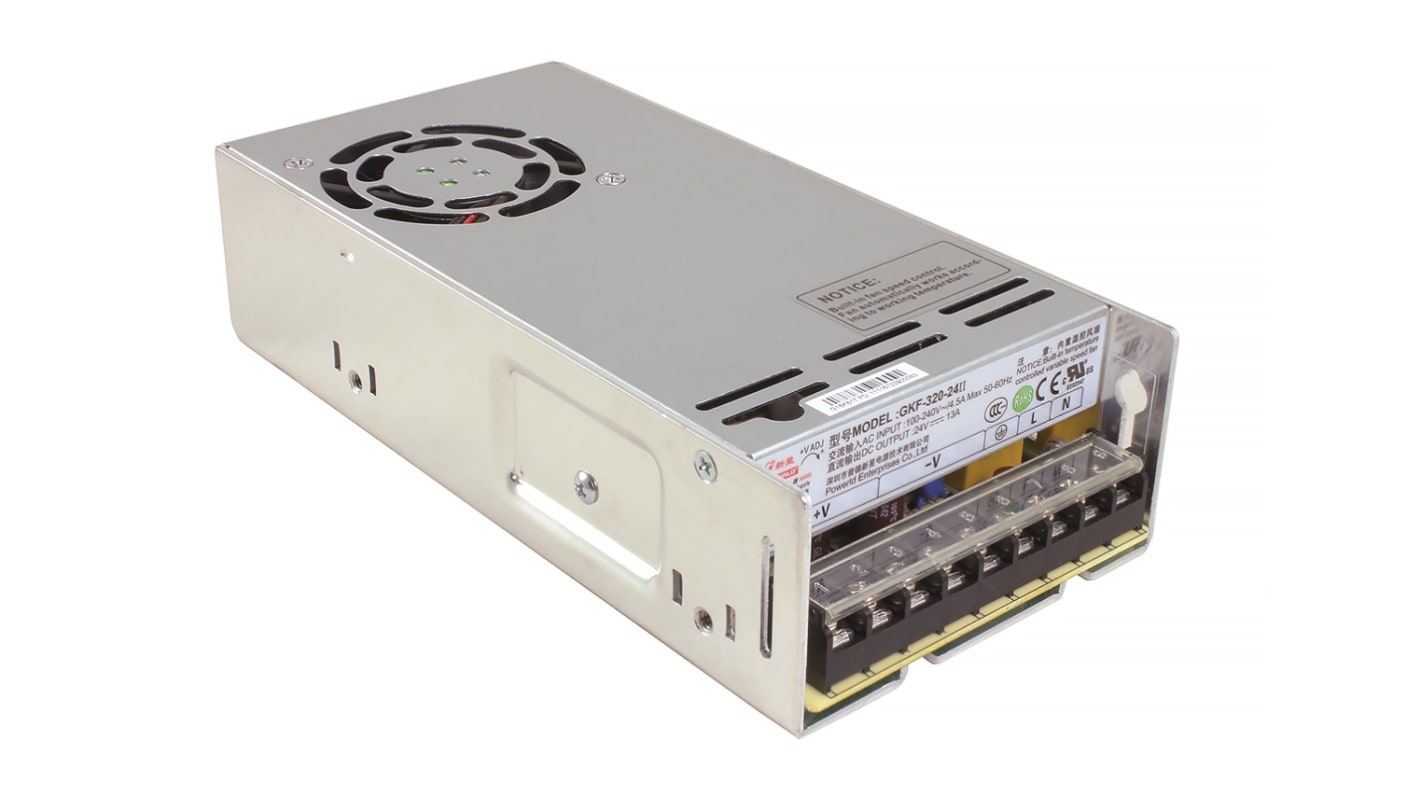 RS PRO Switching Power Supply, 36V dc, 5.6A, 200W, 1 Output, 120 → 370 V dc, 85 → 264 V ac Input Voltage