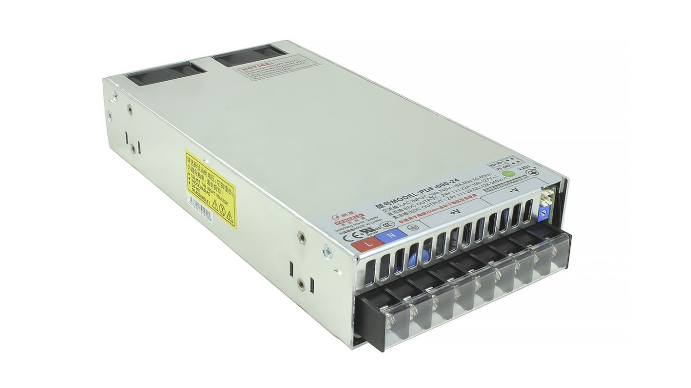 RS PRO Switching Power Supply, 36V dc, 17.5A, 630W, 1 Output, 90 → 264V ac Input Voltage