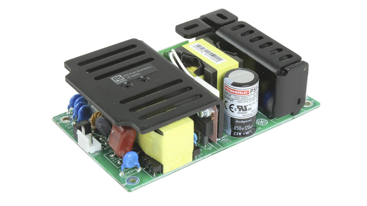 Fuente de alimentación conmutada RS PRO, 12V dc, 16.6A, 199W, 1 salida, Montaje en panel