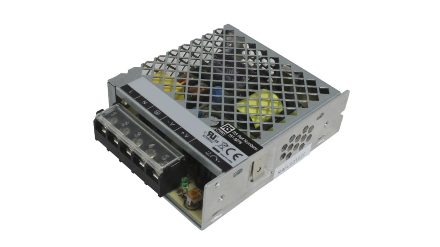 RS PRO Switching Power Supply, 5V dc, 10A, 50W, 1 Output, 100 → 240V ac Input Voltage