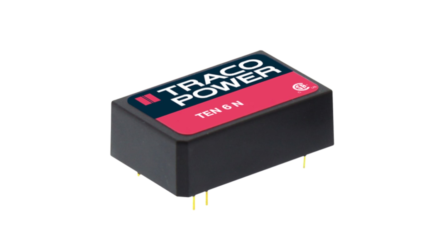 TRACOPOWER TEN 6N DC/DC-Wandler 6W 12 V dc IN, ±15V dc OUT / ±200mA Durchsteckmontage 1.5kV dc isoliert