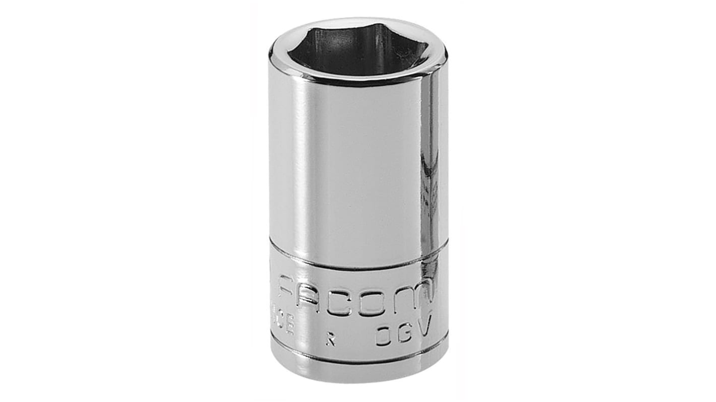 Facom 1/4 in Drive 3.2mm Standard Socket, 6 point, 22 mm Overall Length