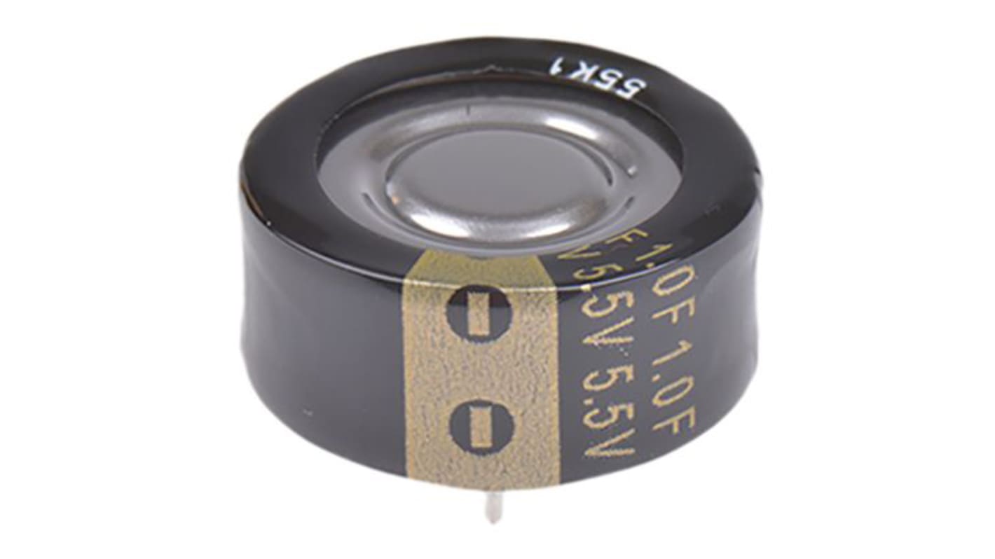 Panasonic 1F Supercapacitor -20 → +80% Tolerance, RF 5.5V dc, Through Hole