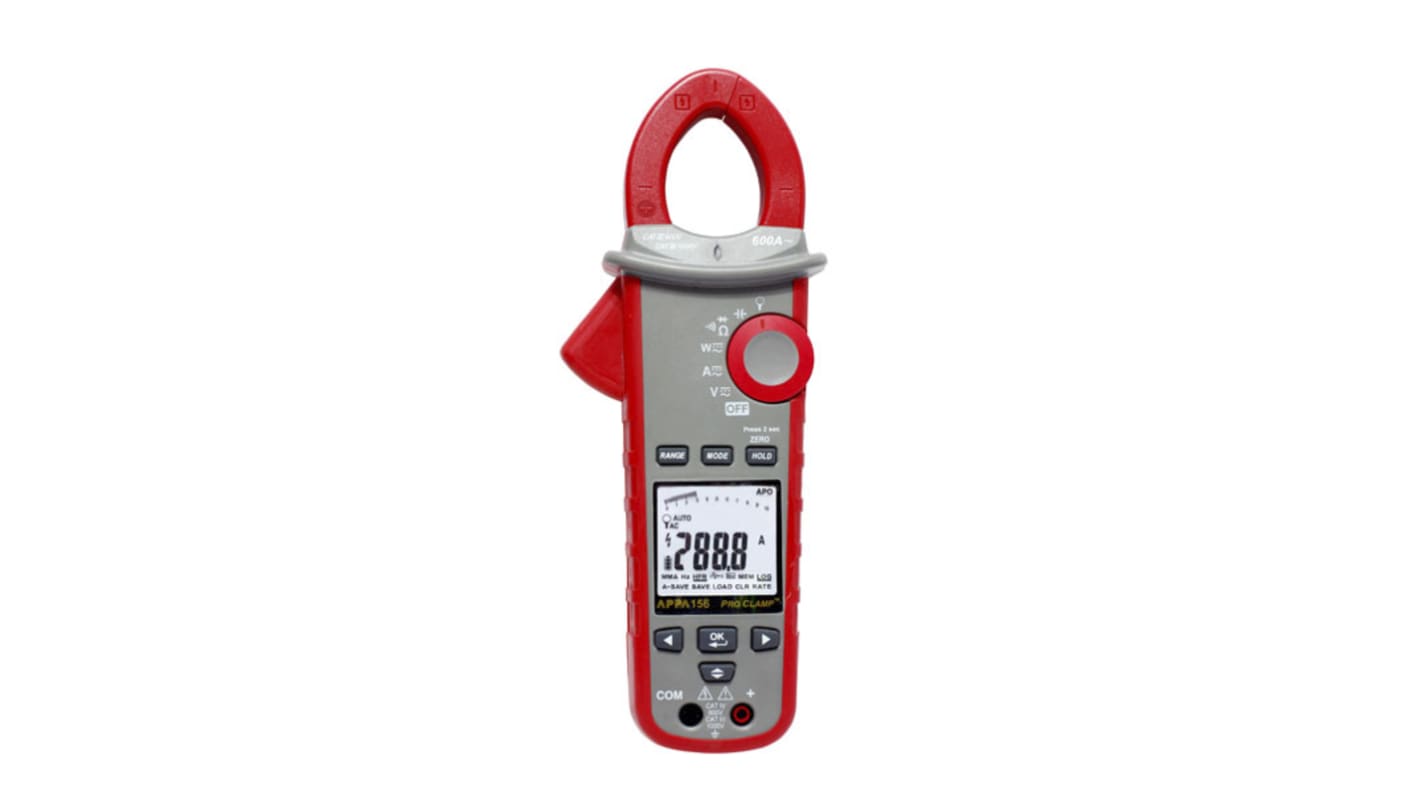 RS PRO 156B Clamp Meter Bluetooth, 600A dc, Max Current 600A ac CAT III 1000 V, CAT IV 600 V