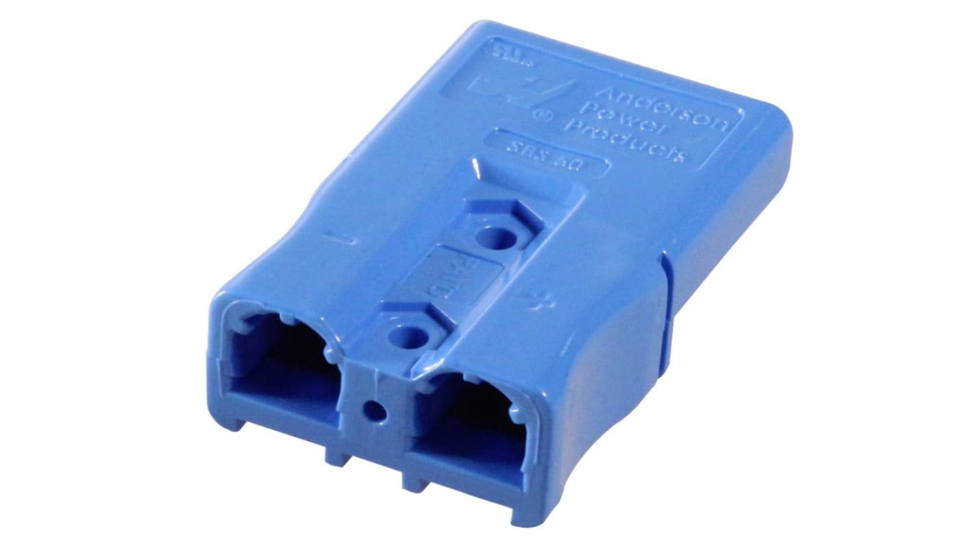 Conector de batería Anderson Power Products SBS, Macho de 2 vías, de color Azul, 600 V, 110A