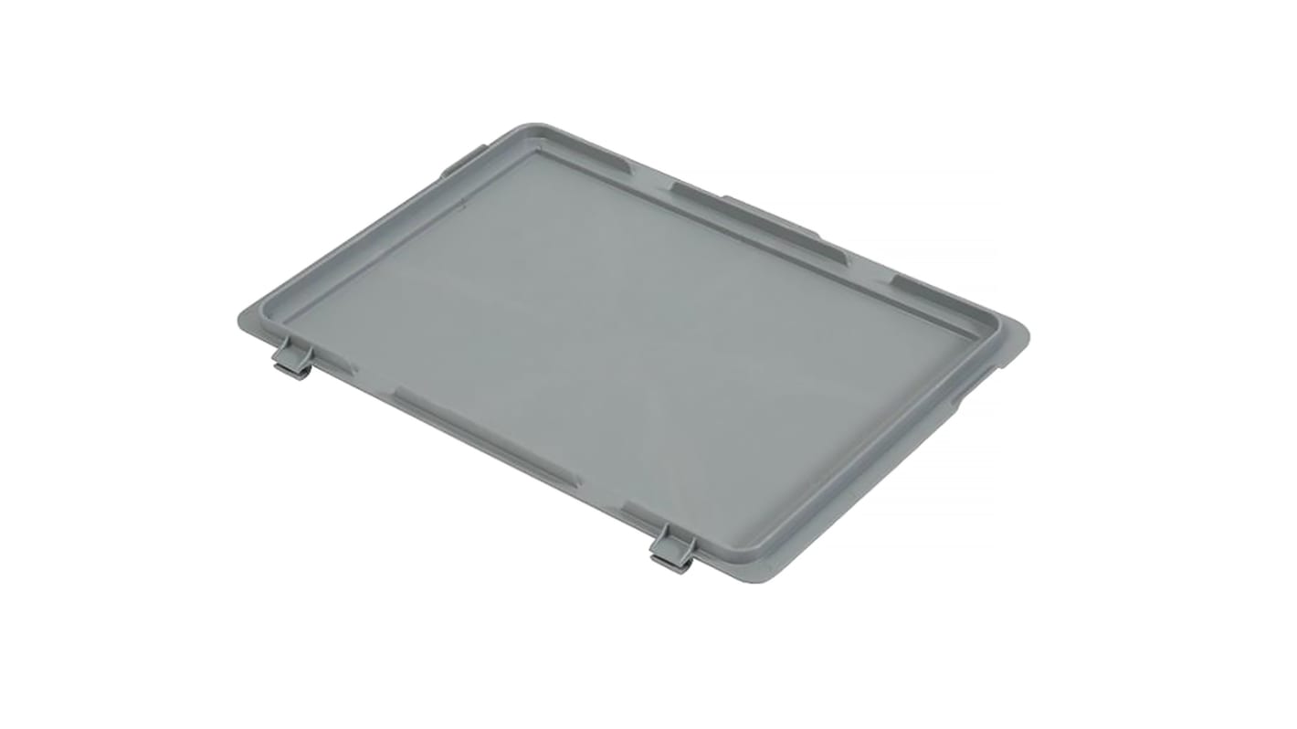 RS PRO Grey PP Storage Box Lid, 19mm x 300mm x 400mm