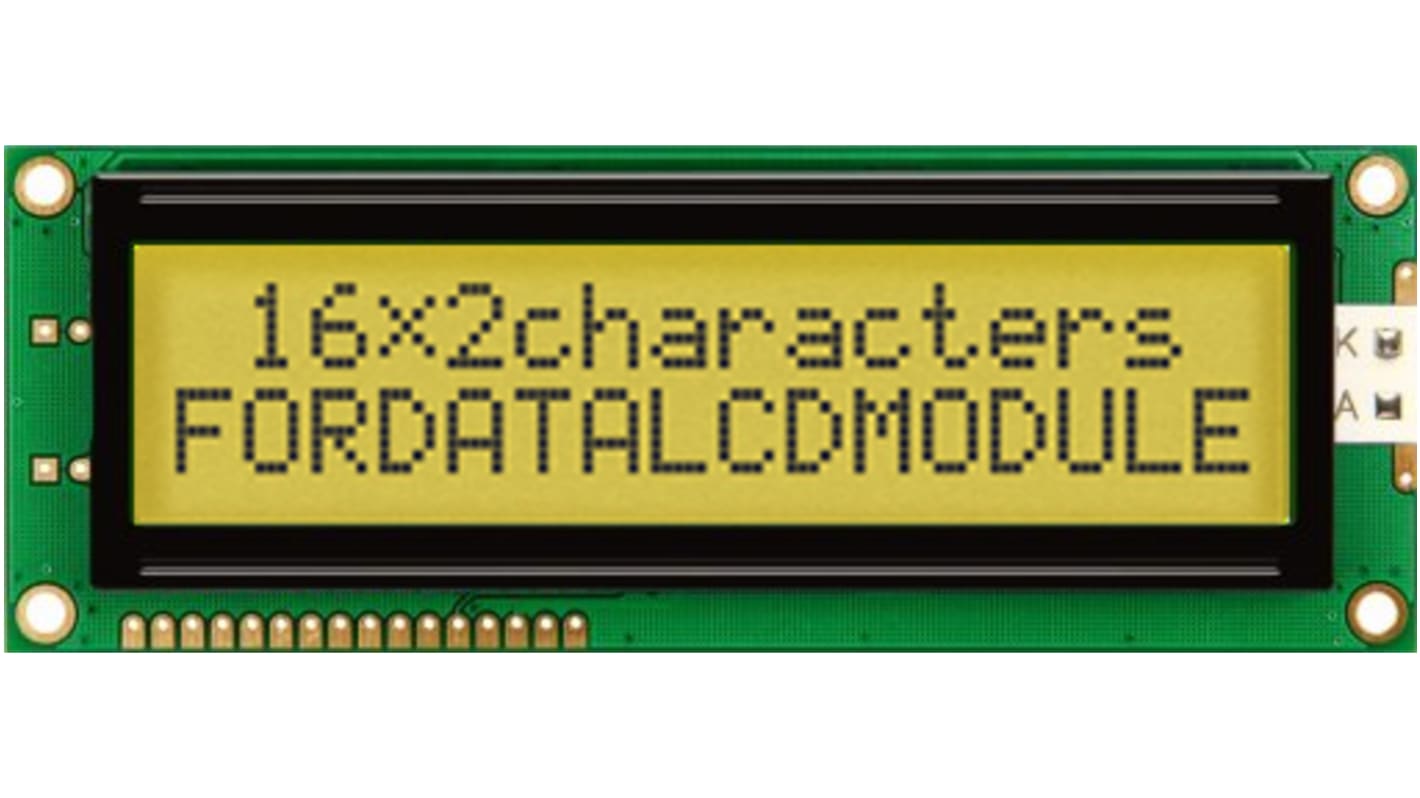 Display gráfico LCD Fordata FC de 2 filas x 16 caract., transflectivo, área 99 x 24mm