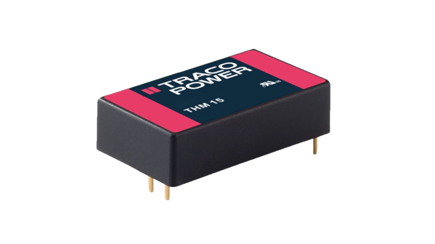 TRACOPOWER THM 15 DC-DC Converter, 5V dc/ 3A Output, 9 → 18 V dc Input, 15W, Through Hole, +85°C Max Temp -40°C