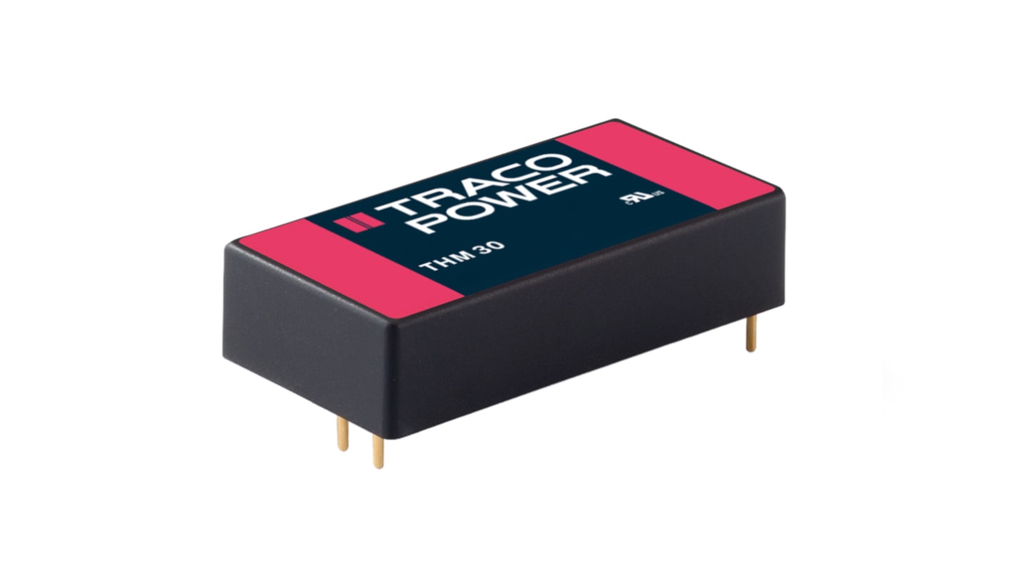 TRACOPOWER THM 30 DC-DC Converter, 12V dc/ 2.5A Output, 9 → 18 V dc Input, 30W, Through Hole, +80°C Max Temp