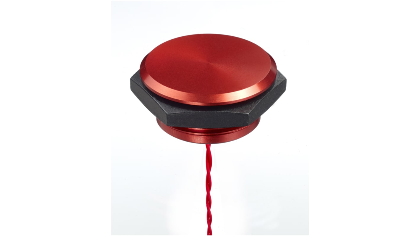 Interruptor piezo, 1 A 1 NA, Terminales de Flying Lead IP68, IP69K, Color Rojo, -40 → +75°C