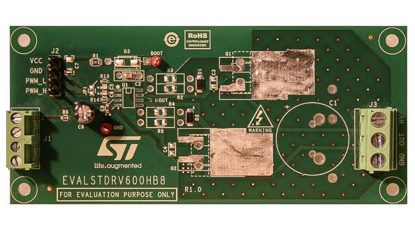 STMicroelectronics Demonstration Board IGBT, MOSFET Driver for EVALSTDRV600HB8 for L638xE and L639x High Voltage Gate