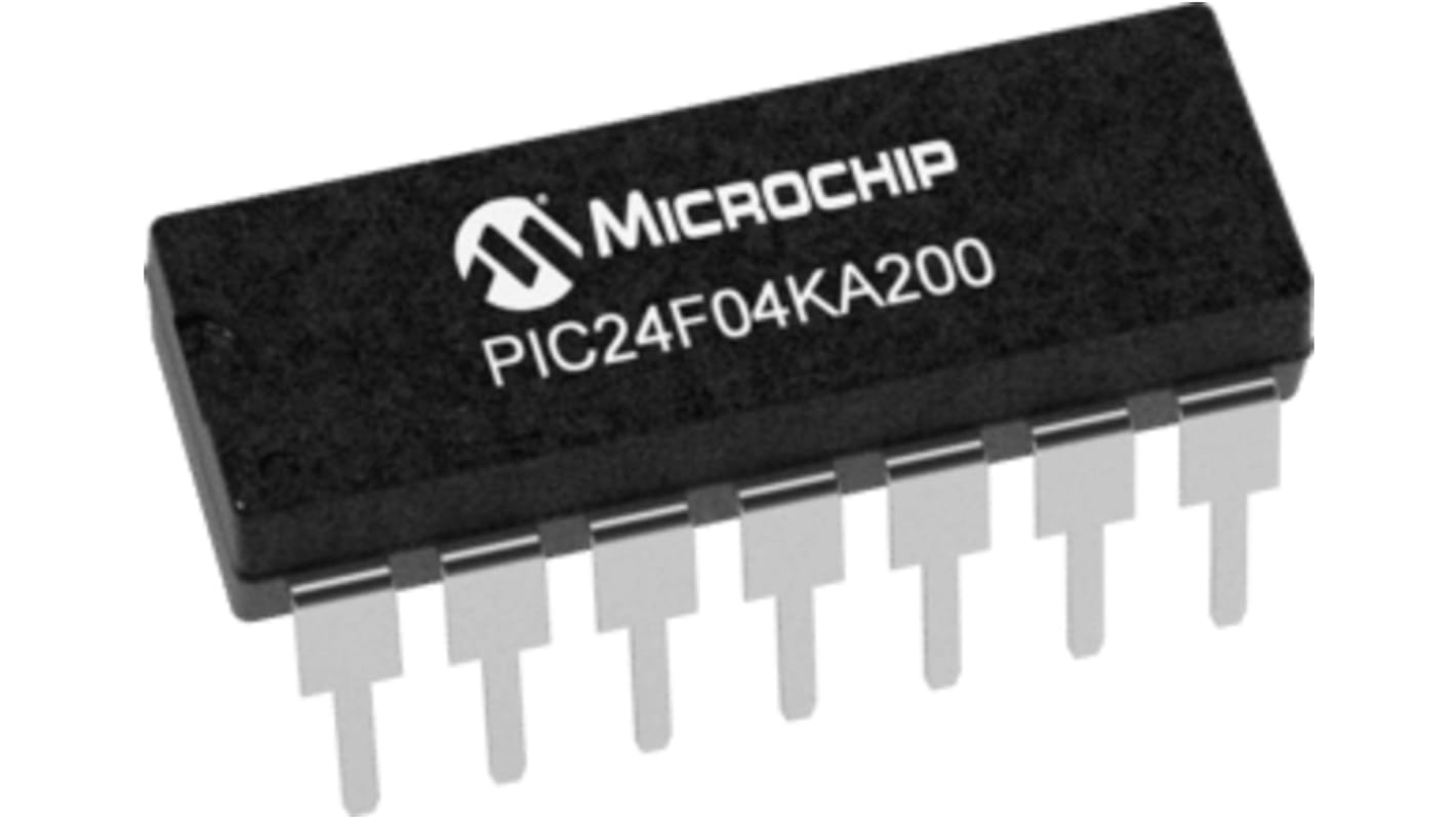 Microchip PIC24F04KA200-I/P, 16bit PIC Microcontroller, PIC24F, 32MHz, 4 kB Flash, 14-Pin PDIP