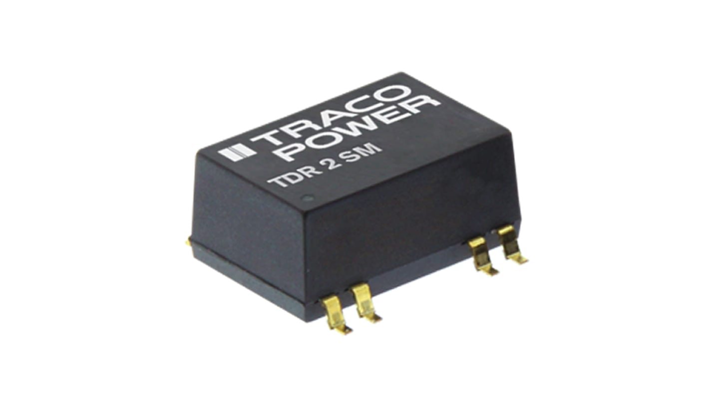 TRACOPOWER TDR 2SM DC-DC Converter, 15V dc/ 134mA Output, 9 → 18 V dc Input, 2W, Surface Mount, +85°C Max Temp