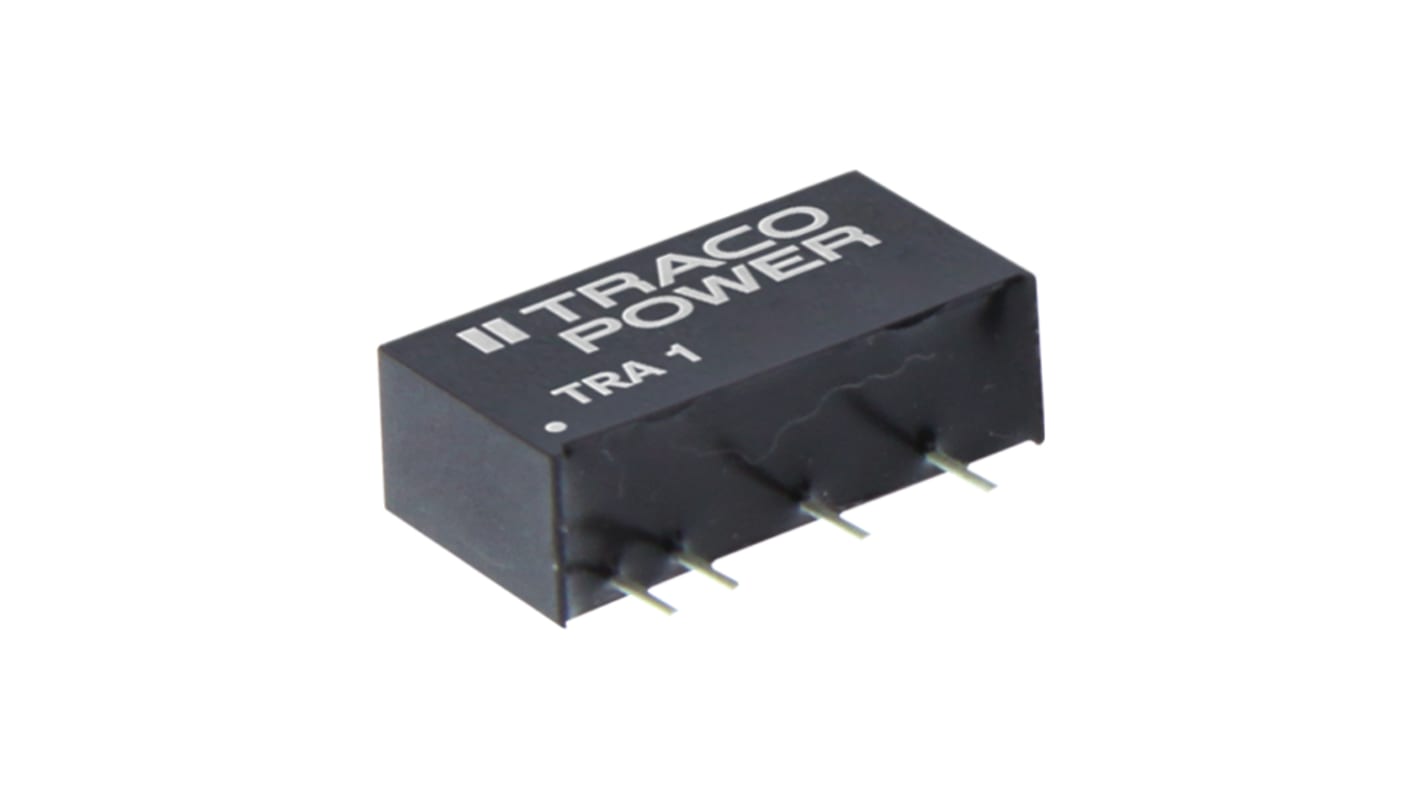 TRACOPOWER TRA 1 DC/DC-Wandler 1W 5 V dc IN, ±12V dc OUT / ±42mA Durchsteckmontage 1kV dc isoliert