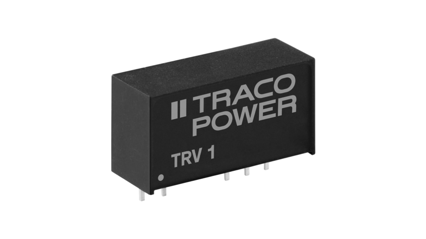 TRACOPOWER DC-DCコンバータ Vout：12V dc 10.8 → 13.2 V dc, 1W, TRV 1-1212