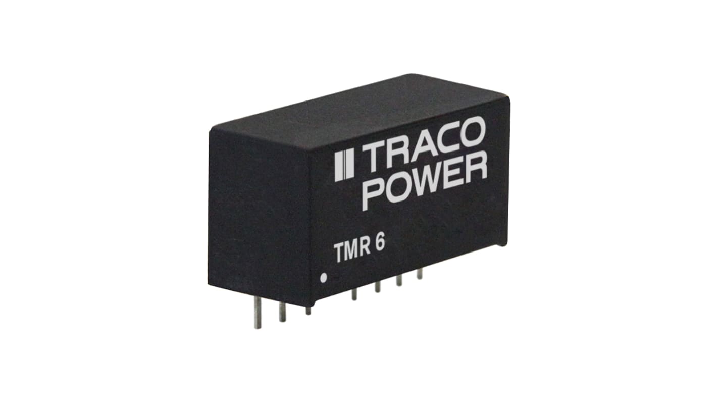 TRACOPOWER TMR 6 DC-DC Converter, 12V dc/ 500mA Output, 9 → 18 V dc Input, 6W, PCB Mount, +78°C Max Temp -40°C