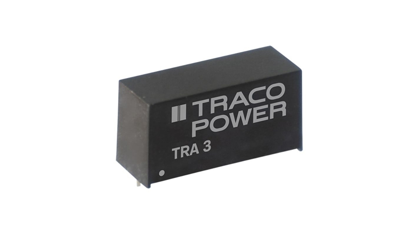 TRACOPOWER TRA 3 DC-DC Converter, 12V dc/ 250mA Output, 21.6 → 26.4 V dc Input, 3W, Through Hole, +85°C Max Temp