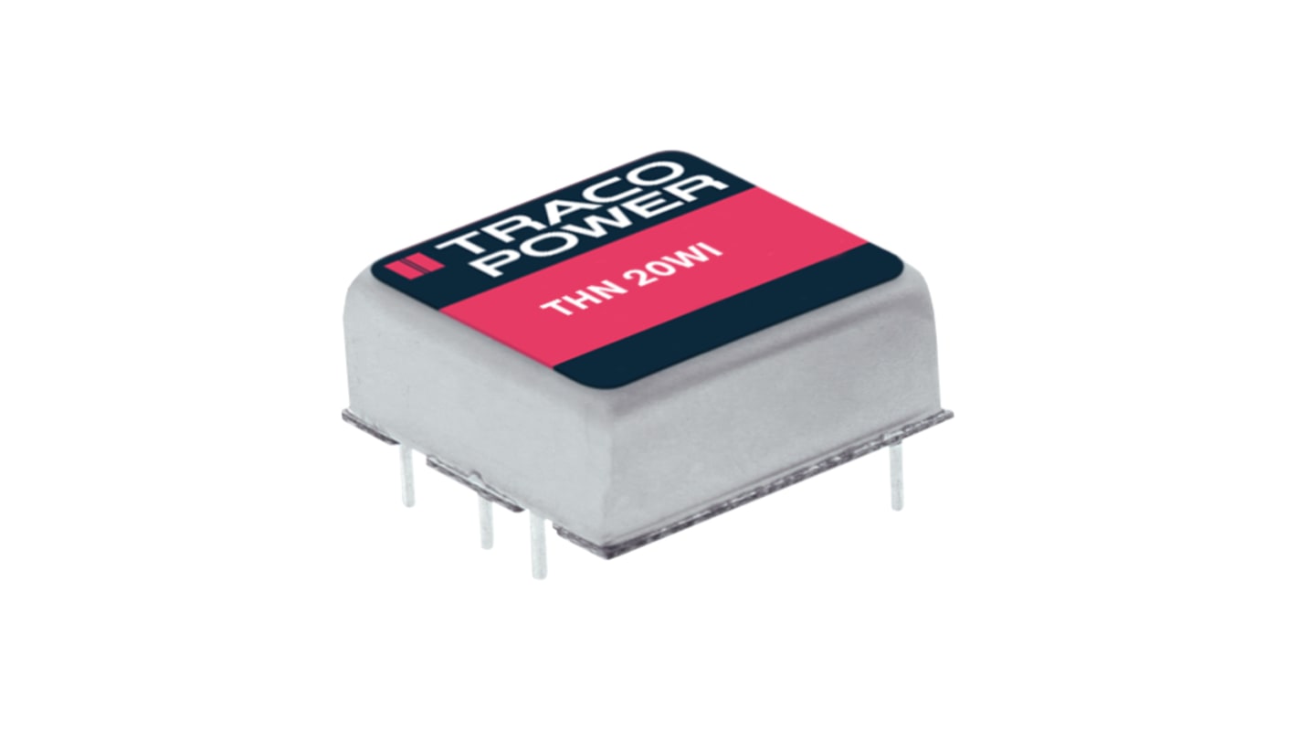 TRACOPOWER THN 20WI DC-DC Converter, 5V dc/ 4A Output, 18 → 75 V dc Input, 20W, Through Hole, +85°C Max Temp