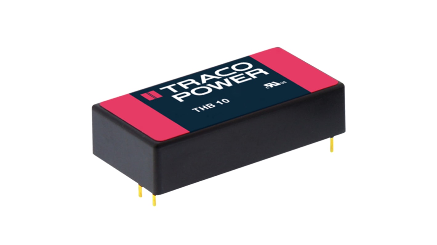 TRACOPOWER THB 10 DC-DC Converter, 12V dc/ 835mA Output, 9 → 18 V dc Input, 10W, Through Hole, +75°C Max Temp