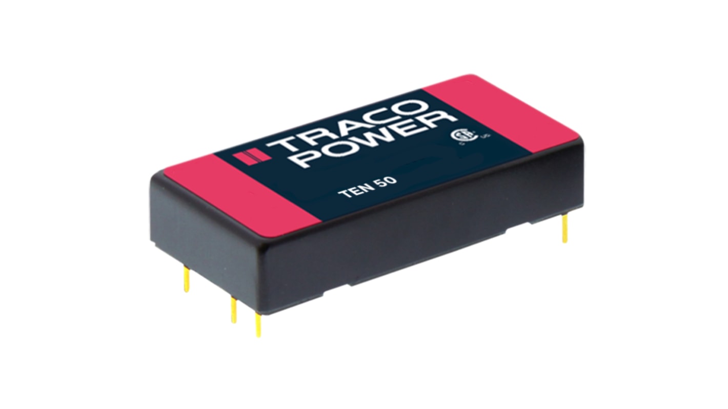 TRACOPOWER TEN 50 DC-DC Converter, 12V dc/ 4.17A Output, 9 → 18 V dc Input, 50W, Through Hole, +85°C Max Temp