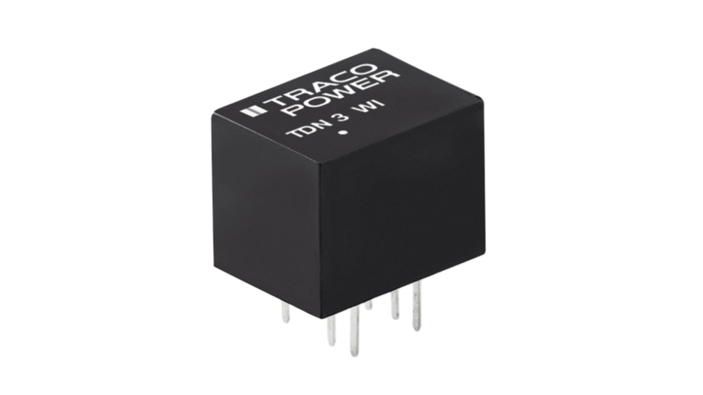 TRACOPOWER TDN 3WI DC/DC-Wandler 3W 12 V dc IN, ±12V dc OUT / ±125mA Durchsteckmontage 1.5kV dc isoliert