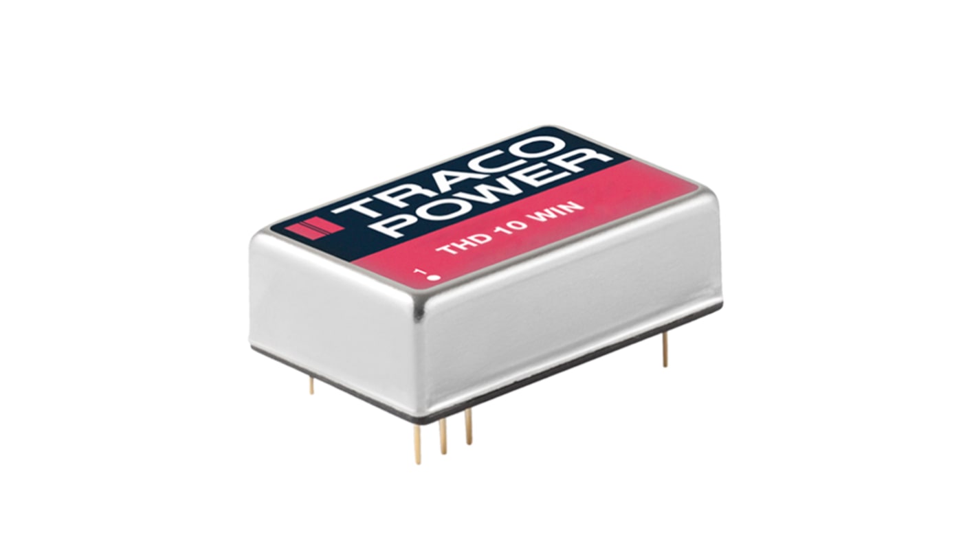 TRACOPOWER THD 10WIN DC-DC Converter, 3.3V dc/ 2.7A Output, 18 → 75 V dc Input, 10W, Through Hole, +85°C Max
