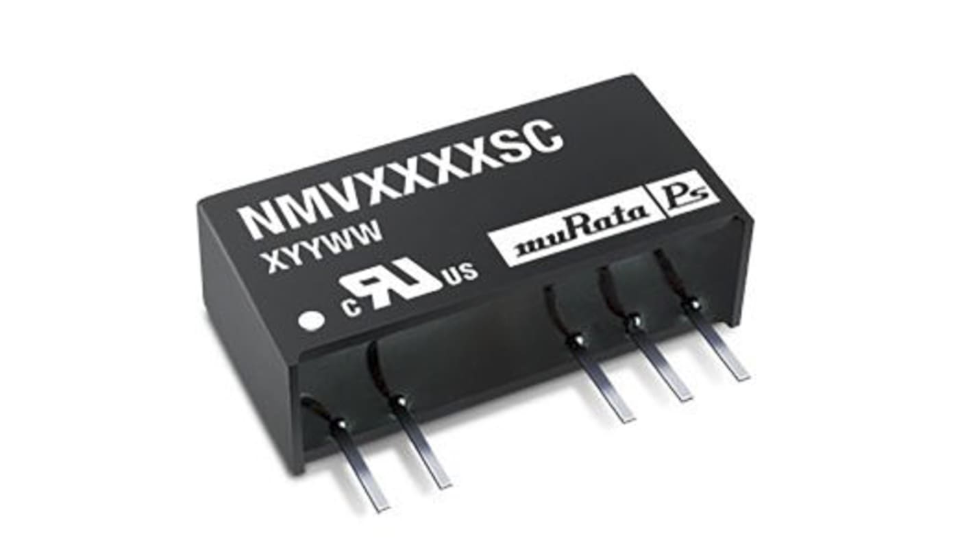 Murata Power Solutions NMV DC-DC Converter, ±12V dc/ ±42mA Output, 4.5 → 5.5 V dc Input, 1W, Through Hole, +85°C