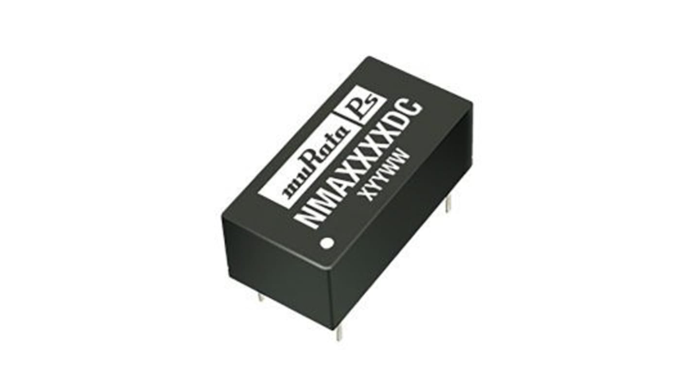 Murata Power Solutions NMA DC-DC Converter, ±5V dc/ ±100mA Output, 10.8 → 13.2 V dc Input, 1W, Through Hole,