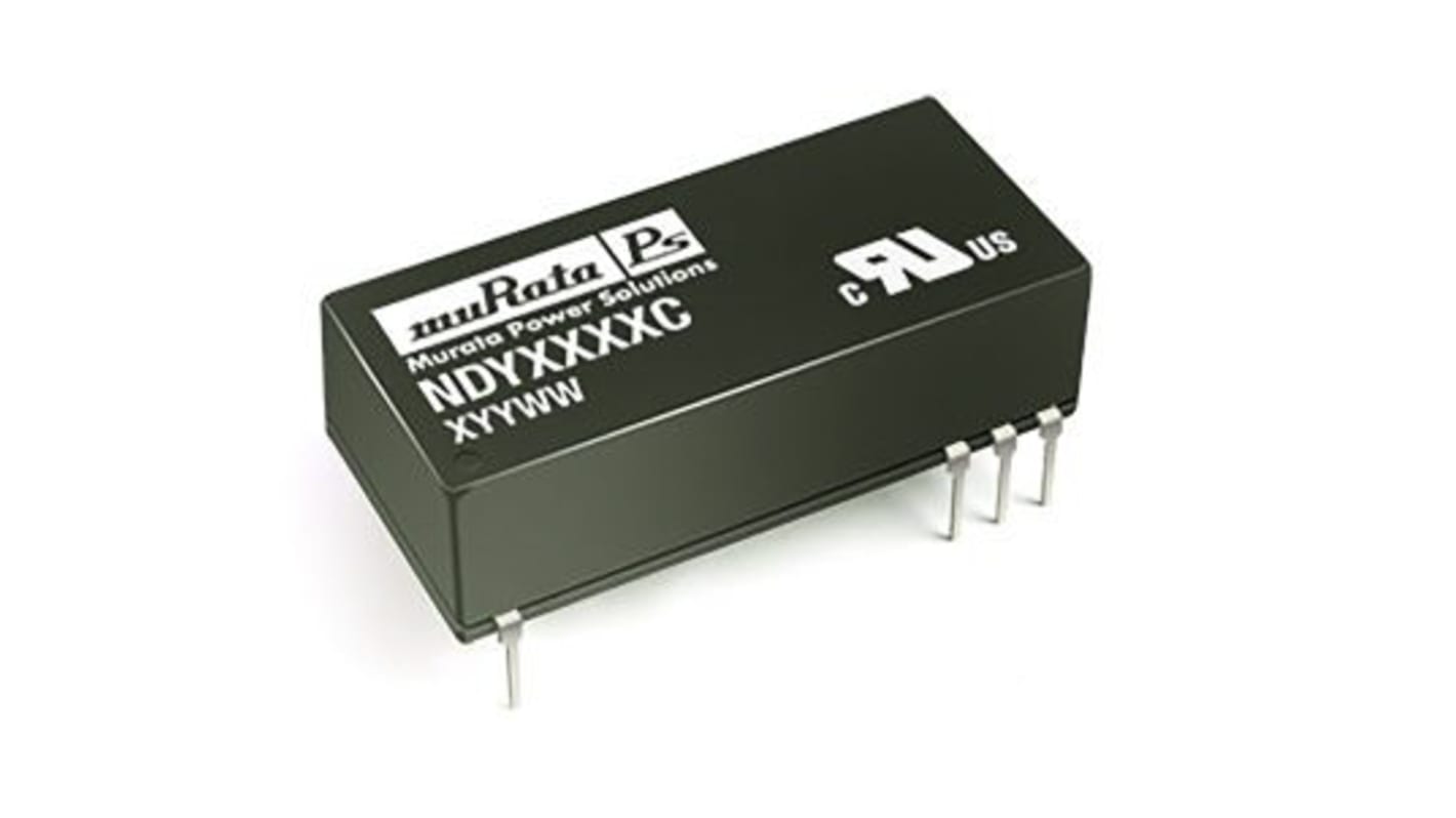 Murata Power Solutions NDY DC-DC Converter, 5V dc/ 600mA Output, 9 → 18 V dc Input, 3W, Through Hole, +85°C Max