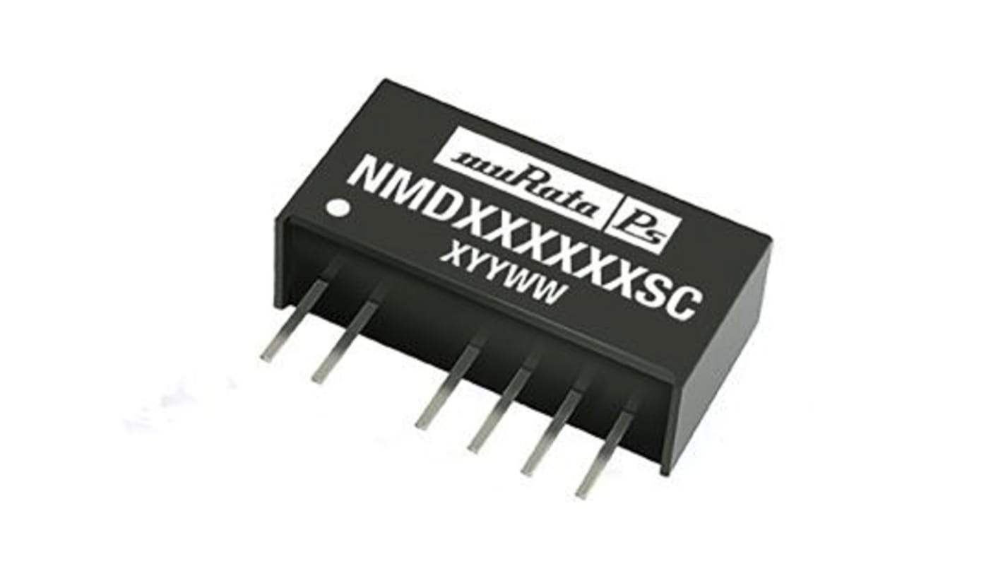 Murata Power Solutions NMD DC-DC Converter, 5V dc/ 100mA Output, 4.5 → 5.5 V dc Input, 1W, Through Hole, +70°C