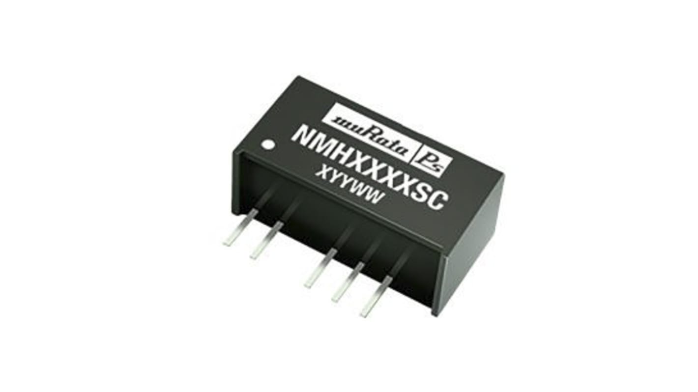 Murata Power Solutions NMH DC-DC Converter, ±15V dc/ ±67mA Output, 4.5 → 5.5 V dc Input, 2W, Through Hole, +85°C