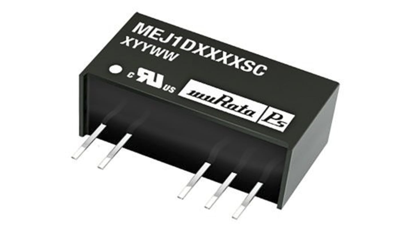 Murata Power Solutions MEJ1 DC-DC Converter, ±3.3V dc/ ±151mA Output, 10.8 → 13.2 V dc Input, 1W, Through Hole,