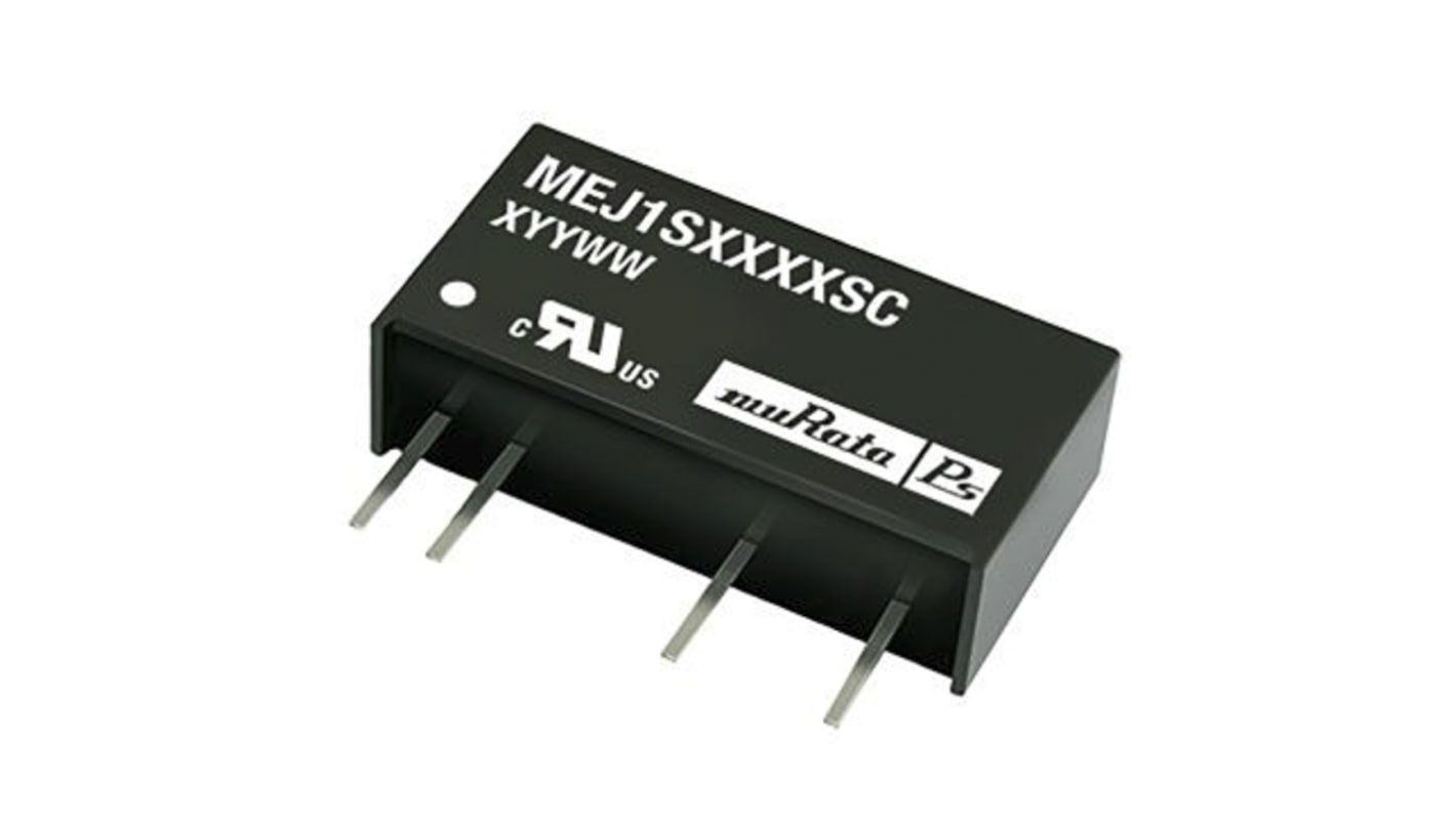 Murata Power Solutions MEJ1 DC-DC Converter, 5V dc/ 200mA Output, 4.5 → 5.5 V dc Input, 1W, Through Hole, +85°C