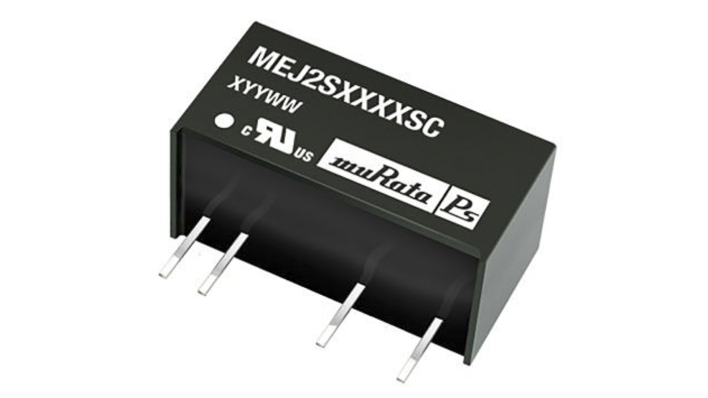 Murata Power Solutions MEJ2 DC-DC Converter, 15V dc/ 133mA Output, 4.5 → 5.5 V dc Input, 2W, Through Hole, +85°C