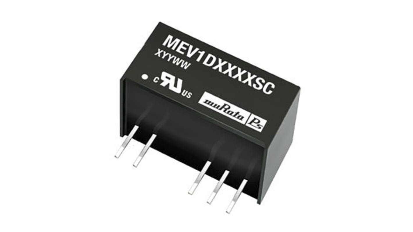 Murata Power Solutions MEV1 DC-DC Converter, ±15V dc/ ±33mA Output, 13.5 → 16.5 V dc Input, 1W, Through Hole,