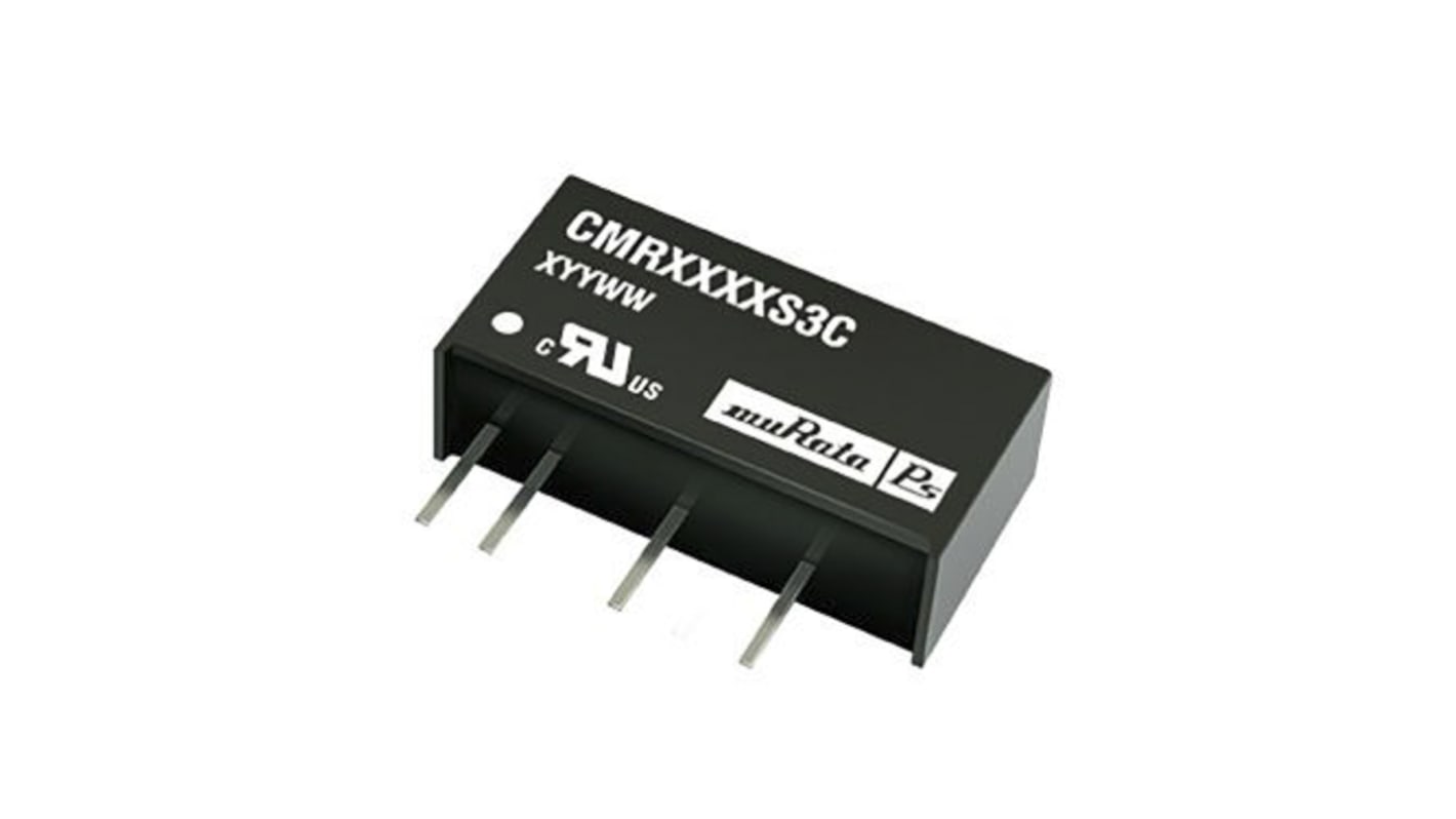 Murata Power Solutions CMR DC-DC Converter, ±15V dc/ ±25mA Output, 10.8 → 13.2 V dc Input, 0.75W, Through Hole,