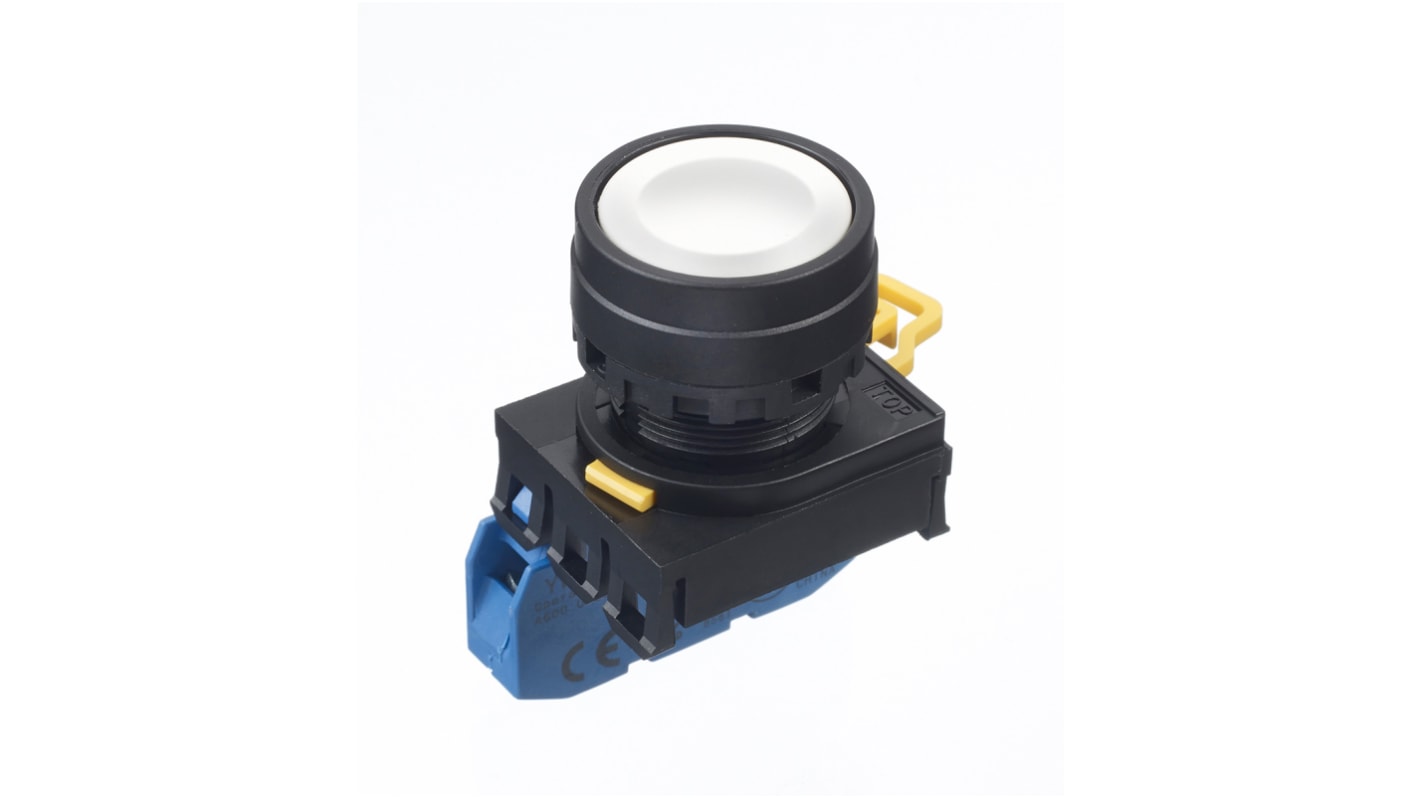 Idec YW Series Illuminated Push Button Complete Unit, Panel Mount, 22mm Cutout, SPST, IP65