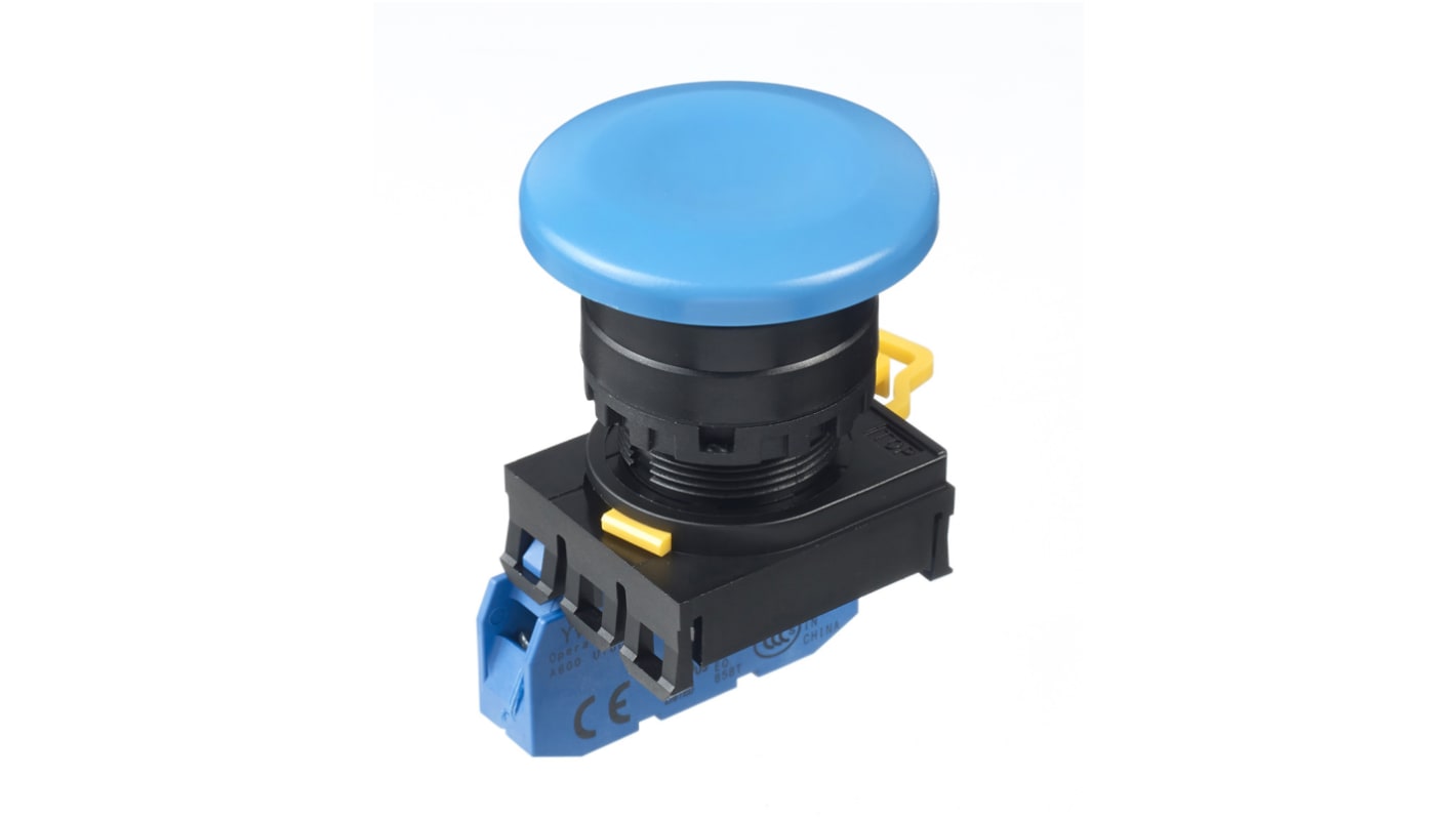 Idec YW Series Illuminated Push Button Complete Unit, Panel Mount, 22mm Cutout, SPST, IP65