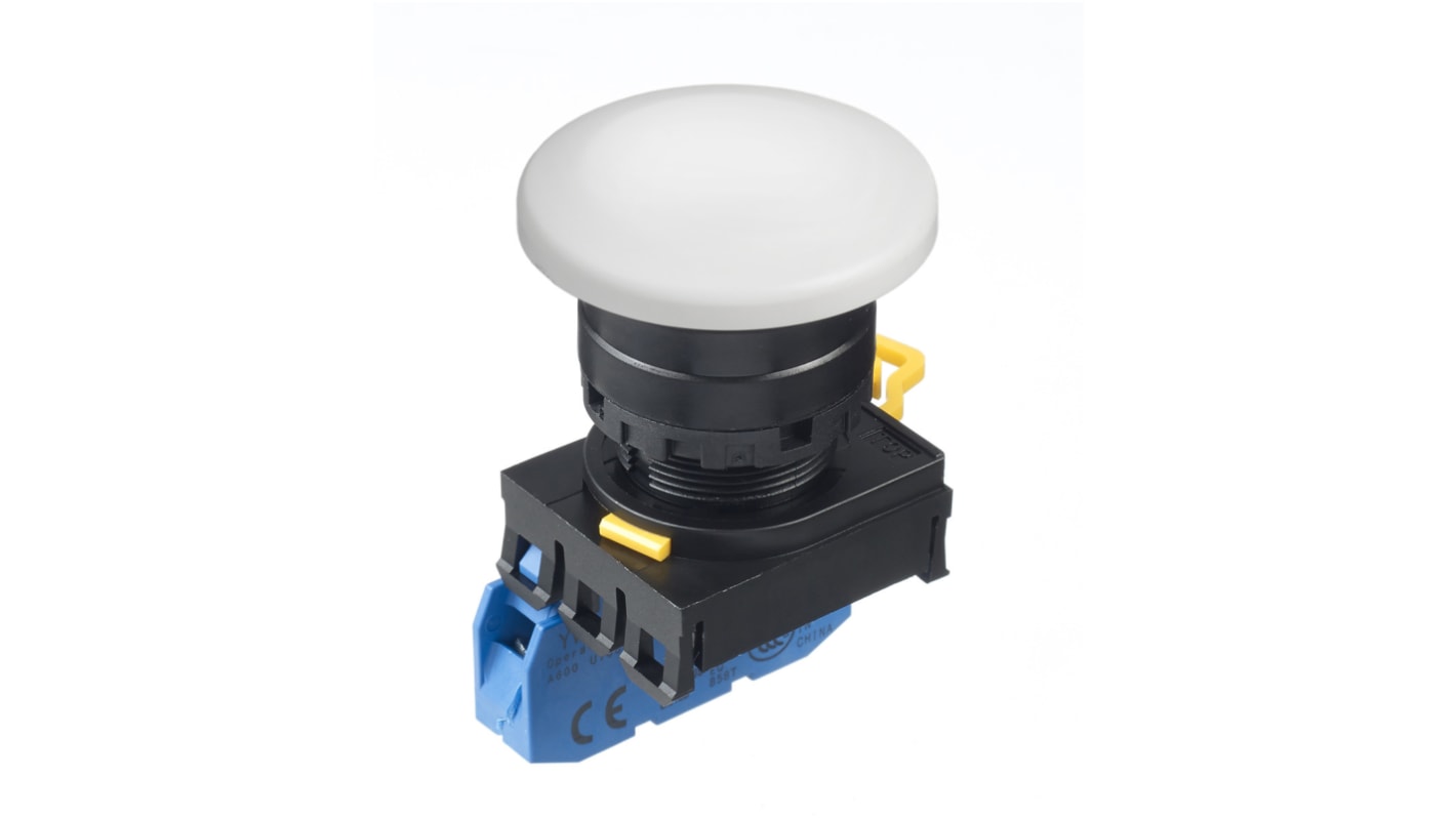 Idec YW Series Illuminated Push Button Complete Unit, Panel Mount, 22mm Cutout, SPST, IP65