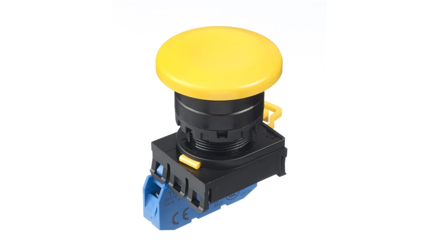 Idec YW Series Illuminated Push Button Complete Unit, Panel Mount, 22mm Cutout, SPST, IP65